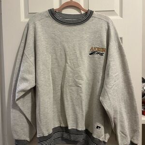 Russell Athletic Gray Akron Zips Crewneck Sweater